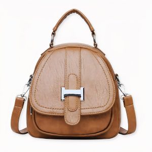 Mini sac à dos en cuir multipoche pour femme