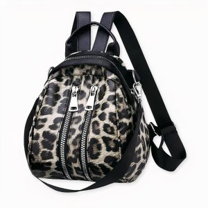 Petit sac à dos femme avec imprimé léopard
