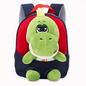 Sac à dos pour enfant peluche dinosaure bleu marine