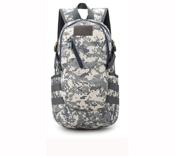 sac à dos en tissu camouflage gris