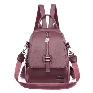 Petit Sac À Dos Simili Cuir De Ville Marron