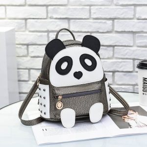 Sac à dos avec tête de panda gris