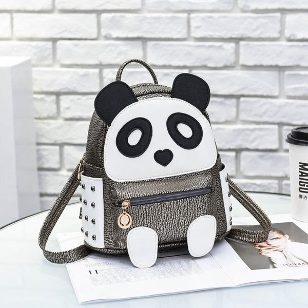 Sac à dos avec tête de panda gris