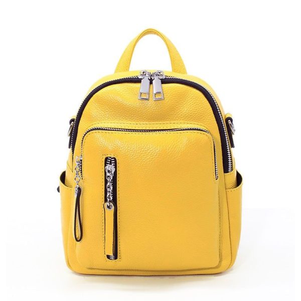 Sac À Dos Cuir Jaune Pour Femme