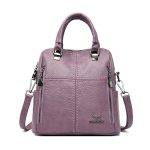 Sac À Dos En Simili Cuir Grain Pour Femme