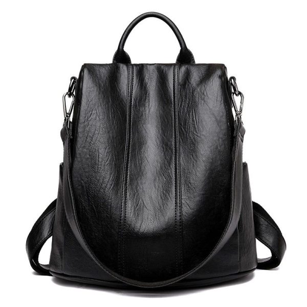 Sac à dos femme grand simili cuir noir
