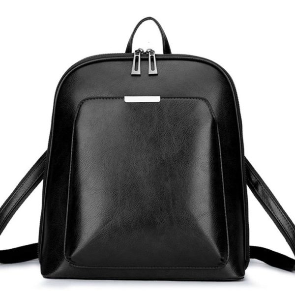 Sac à dos femme simili cuir noir élégant