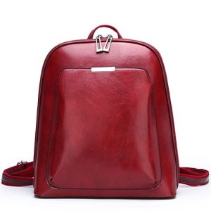 Sac à dos femme simili cuir rouge pour la ville