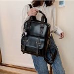 sac à dos noir effet cuir tendance