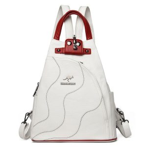 Sac à dos pour femme simili cuir PU blanc