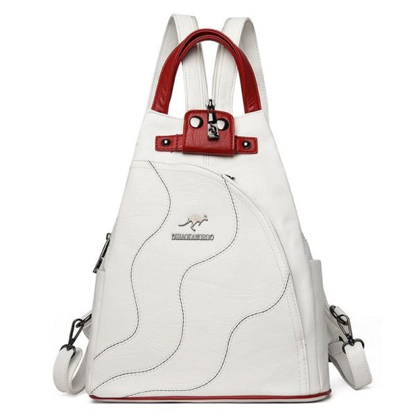 Sac à dos pour femme simili cuir PU blanc