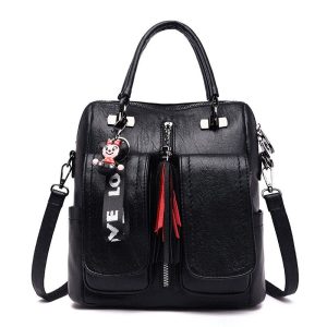Sac à dos simili cuir noir féminin de ville
