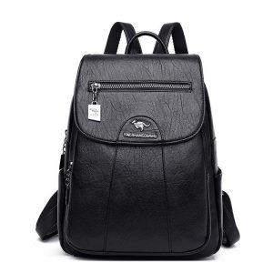 Sac à dos simili cuir noir femme de ville