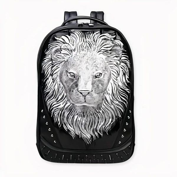 sac à dos tête de lion en relief 3D